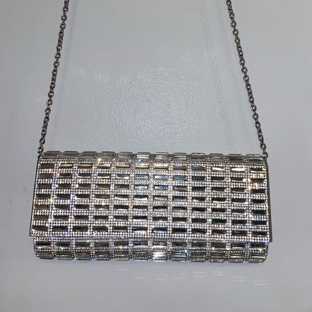 NWOT - Aldo Silver Sparkly and Shiny Purse Cross Body and Clutch Bag